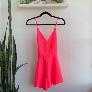 Flirty Eye Catching Neon Pink Romper